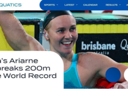 168体育资讯：澳大利亚名将蒂特姆斯与奥卡拉汉皆刷新女子200米自由泳世界纪录！
